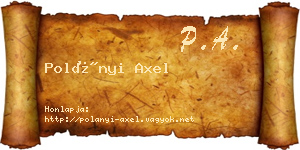 Polányi Axel névjegykártya